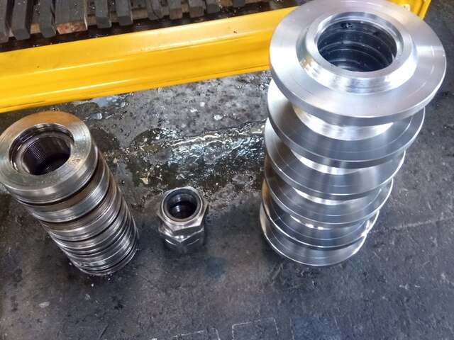 Stacked machined flange rings